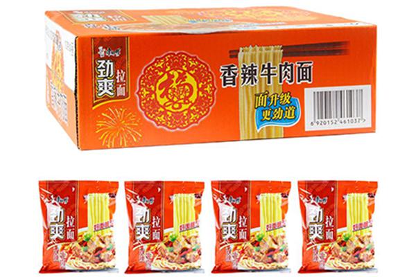 康师傅劲爽香辣牛肉袋面90g