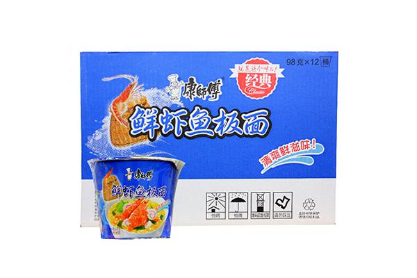 康师傅鲜虾鱼板桶面98g