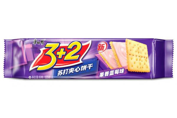 康师傅3+2饼干125g*（果香蓝莓味）