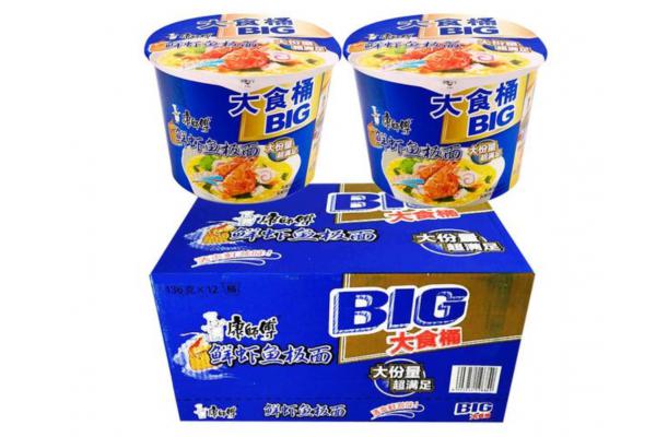 康师傅大食桶鲜虾鱼板面145克