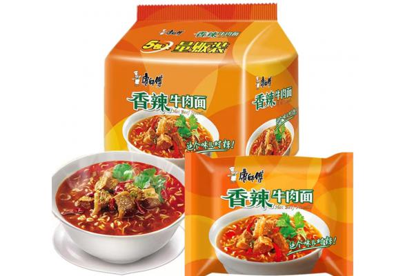康师傅香辣牛肉面五连包（105克*5*6包）