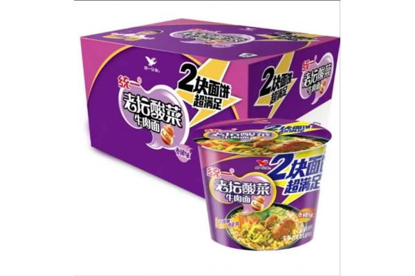2块面*统一*酸菜牛肉面155克（桶)
